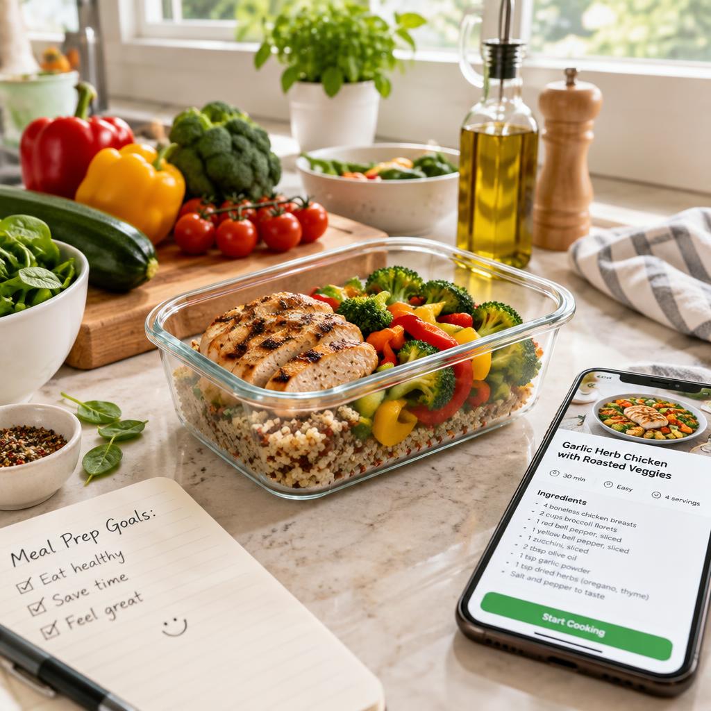 Meal prep in een lichte keuken